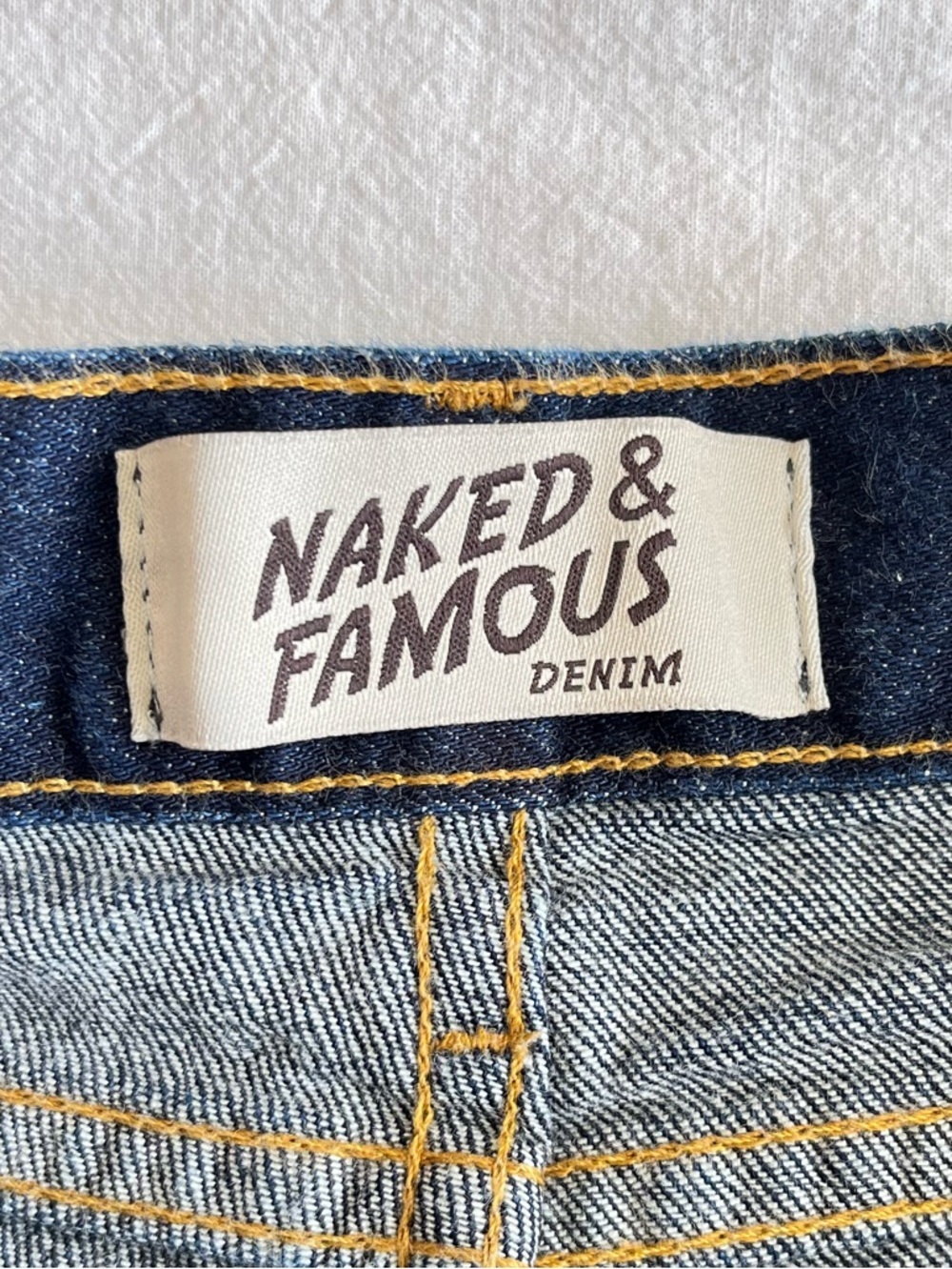 Naked & Famous Classic Fit Karui Stretch Selvedge Jeans High Rise 25 Blue Indigo - Picture 7 of 16